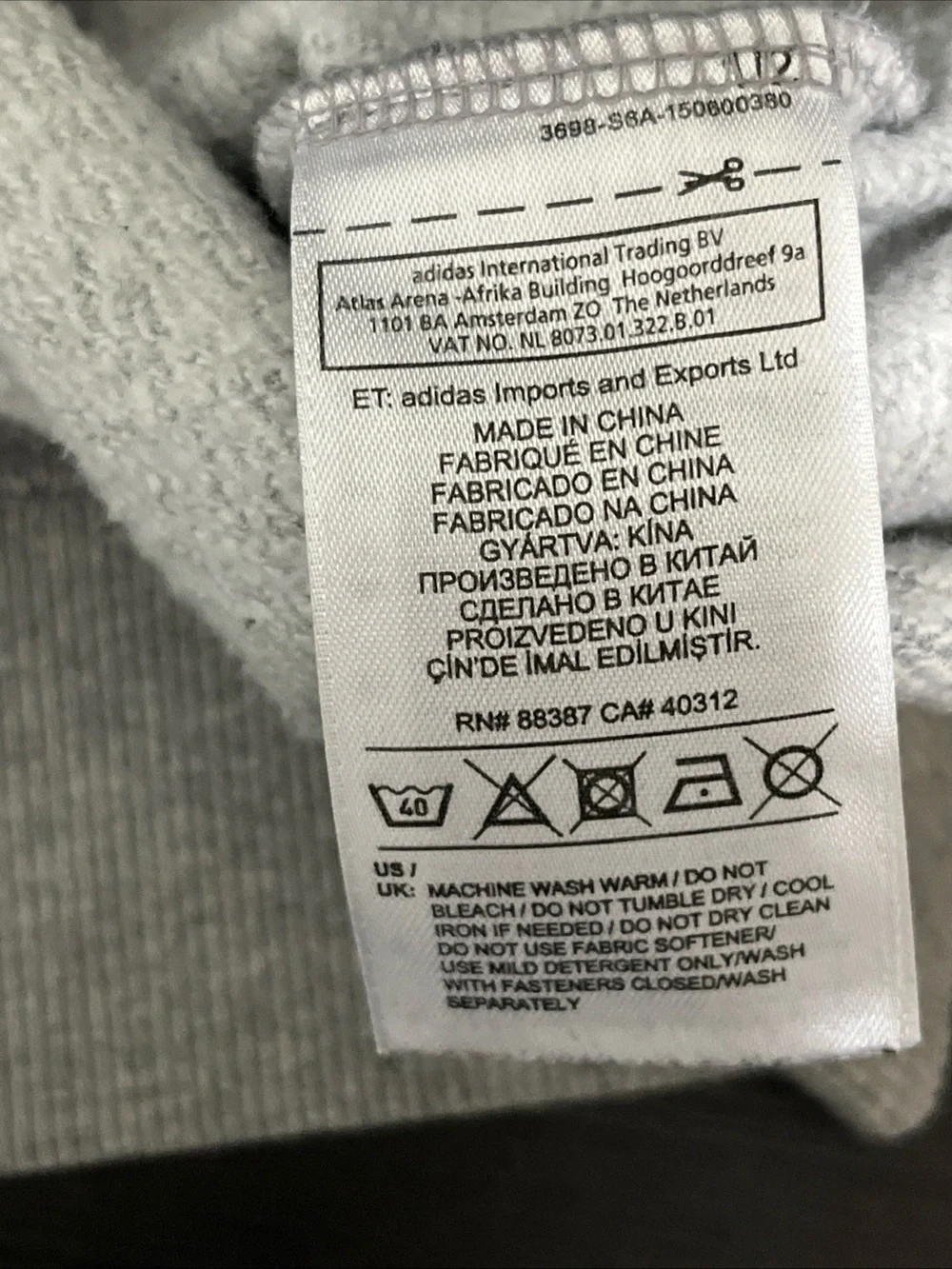 ADIDAS NEO 2015 FRONT ZIPPER POCKET SWEATSHIRT HEATHER Grey Size S. See Pics